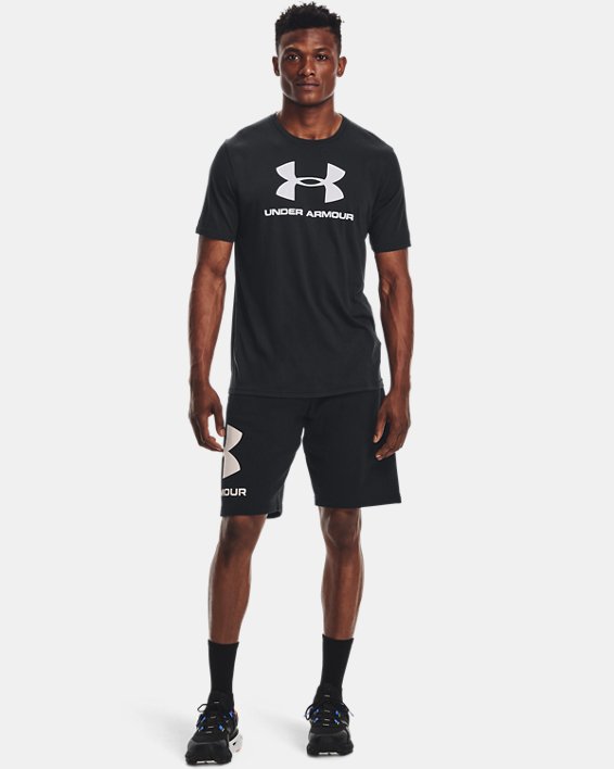 Men's UA Sportstyle Logo Short Sleeve, Black, pdpMainDesktop image number 3